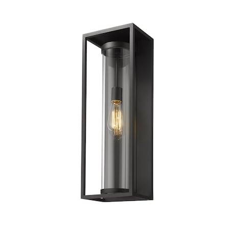 Z-Lite Dunbroch 1 Light Outdoor Wall Sconce, Black & Clear 584B-BK